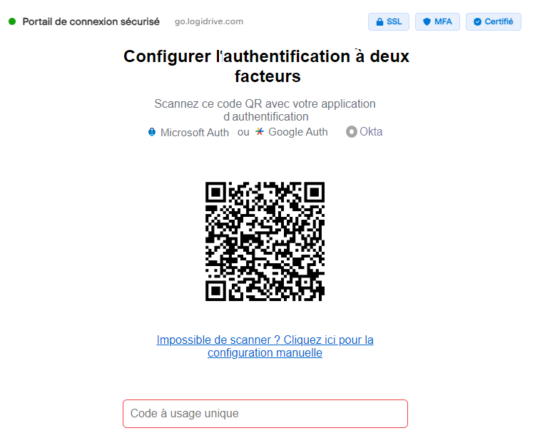 Étape 5 – Configuration 2FA QR code