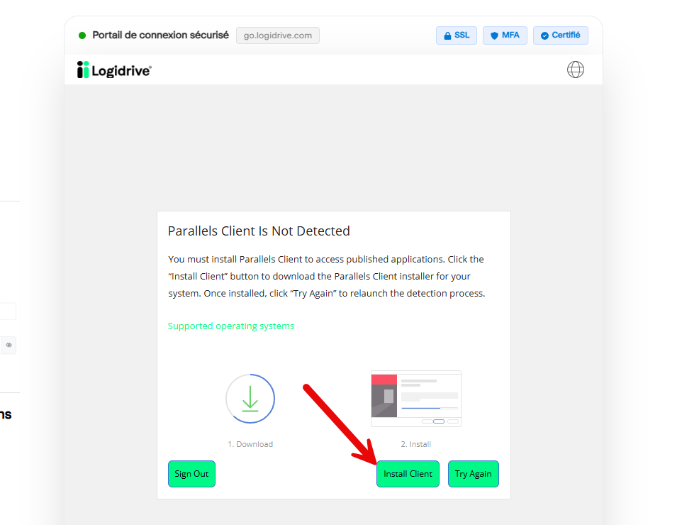 Étape 9 – Parallels non détecté