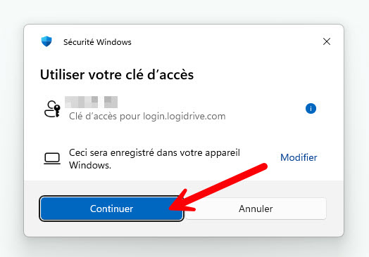 Étape 2 – Choisir la clé d'accès